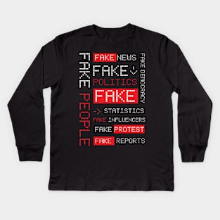 Fake News Misleading News Kids Long Sleeve T-Shirt